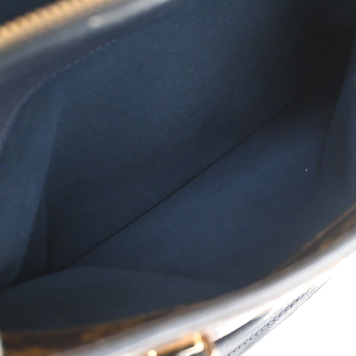 LOUIS VUITTON Pallas Hand Bag Monogram Leather Blue Brown Gold M44042 49YC750