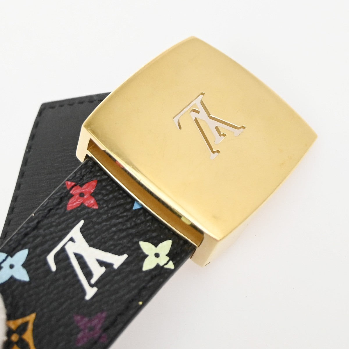 LOUIS VUITTON Ceinture LV Cut Buckle Belt 80/32 Monogram Multi Black 80YH977