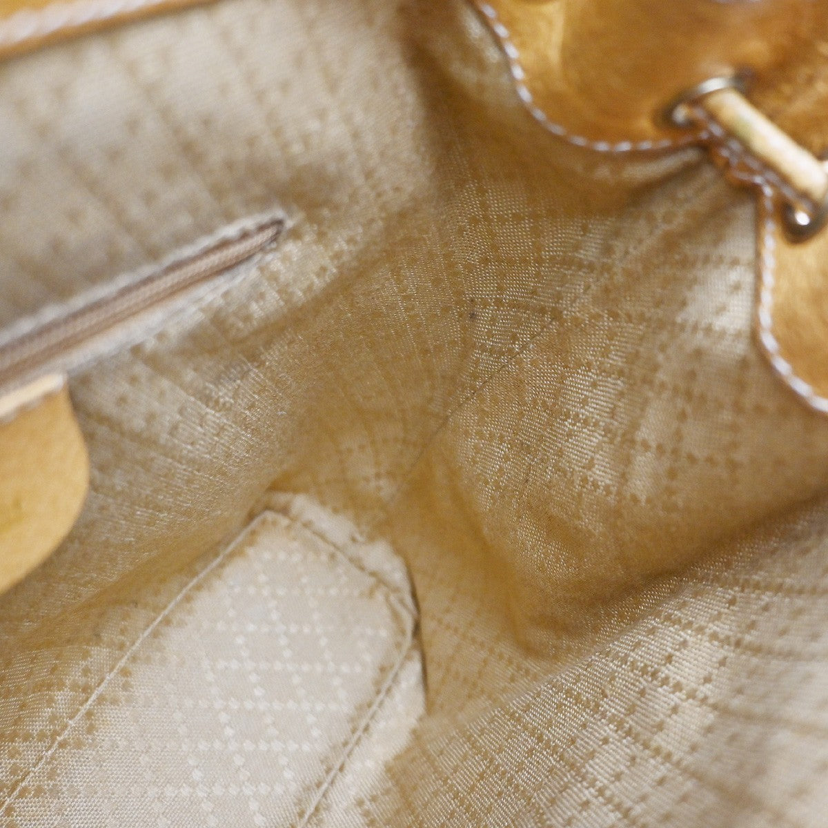 GUCCI Logo Bamboo Drawstring Mini Backpack Bag Leather Yellow GHW Italy 65KP452