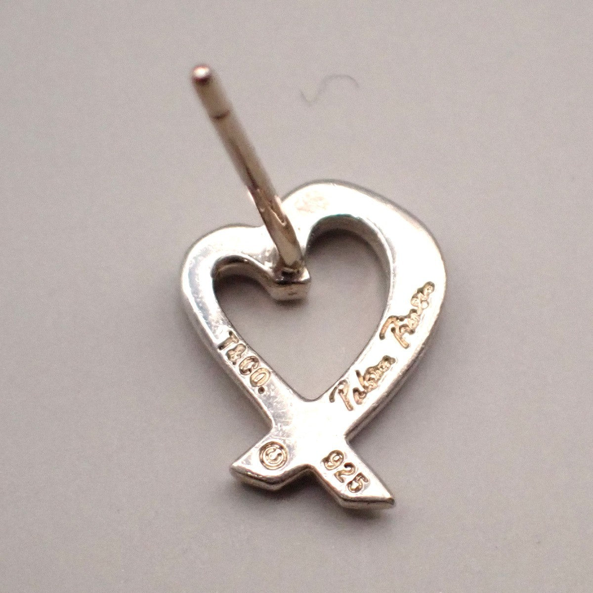 Tiffany & Co. Logo Paloma Picasso Loving Heart Stud Earring Silver 925 02CA571