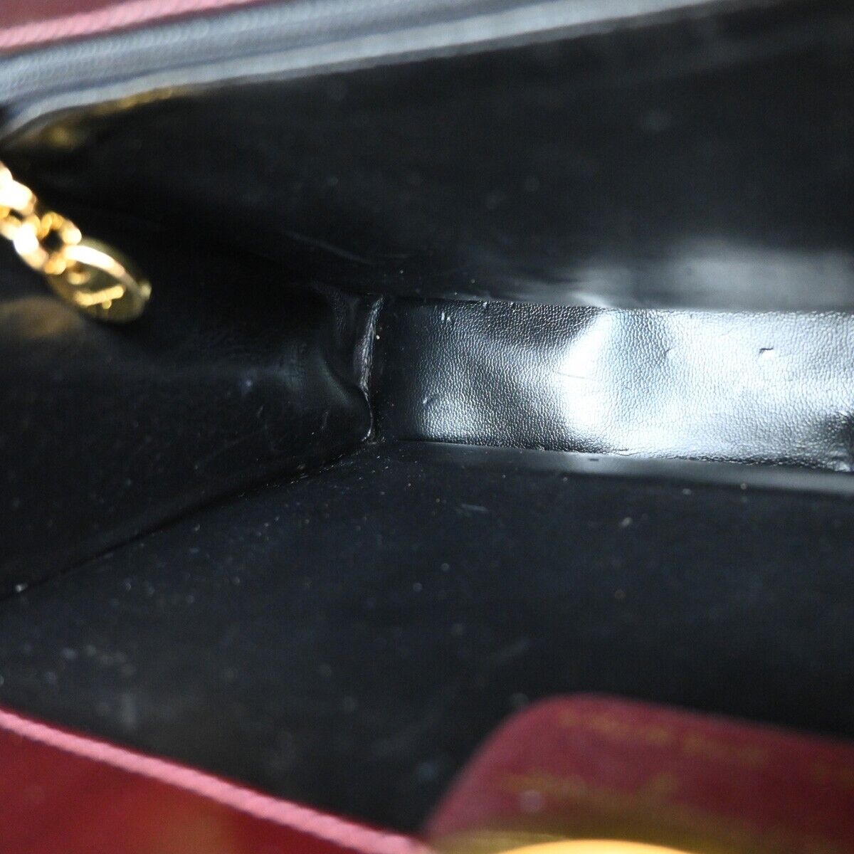 SALVATORE FERRAGAMO Chain Gancini 2Way Shoulder Clutch Bag Leather BX 39EA565