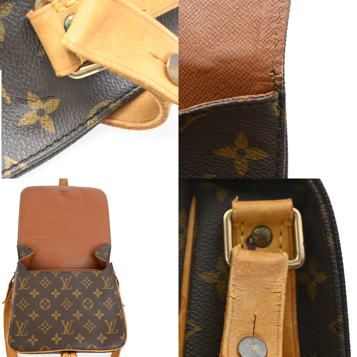 LOUIS VUITTON Cartouchiere MM Shoulder Bag Monogram Leather Brown M51253 31PA040