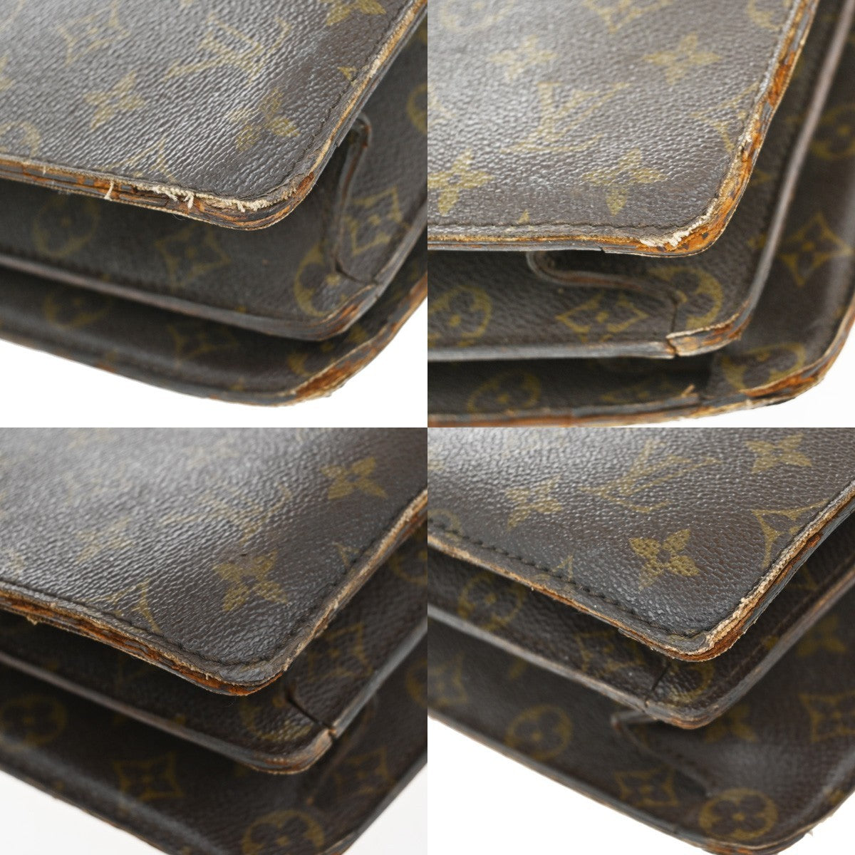 LOUIS VUITTON Serviette Fermoir Business Hand Bag Monogram Brown M53305 02KB490