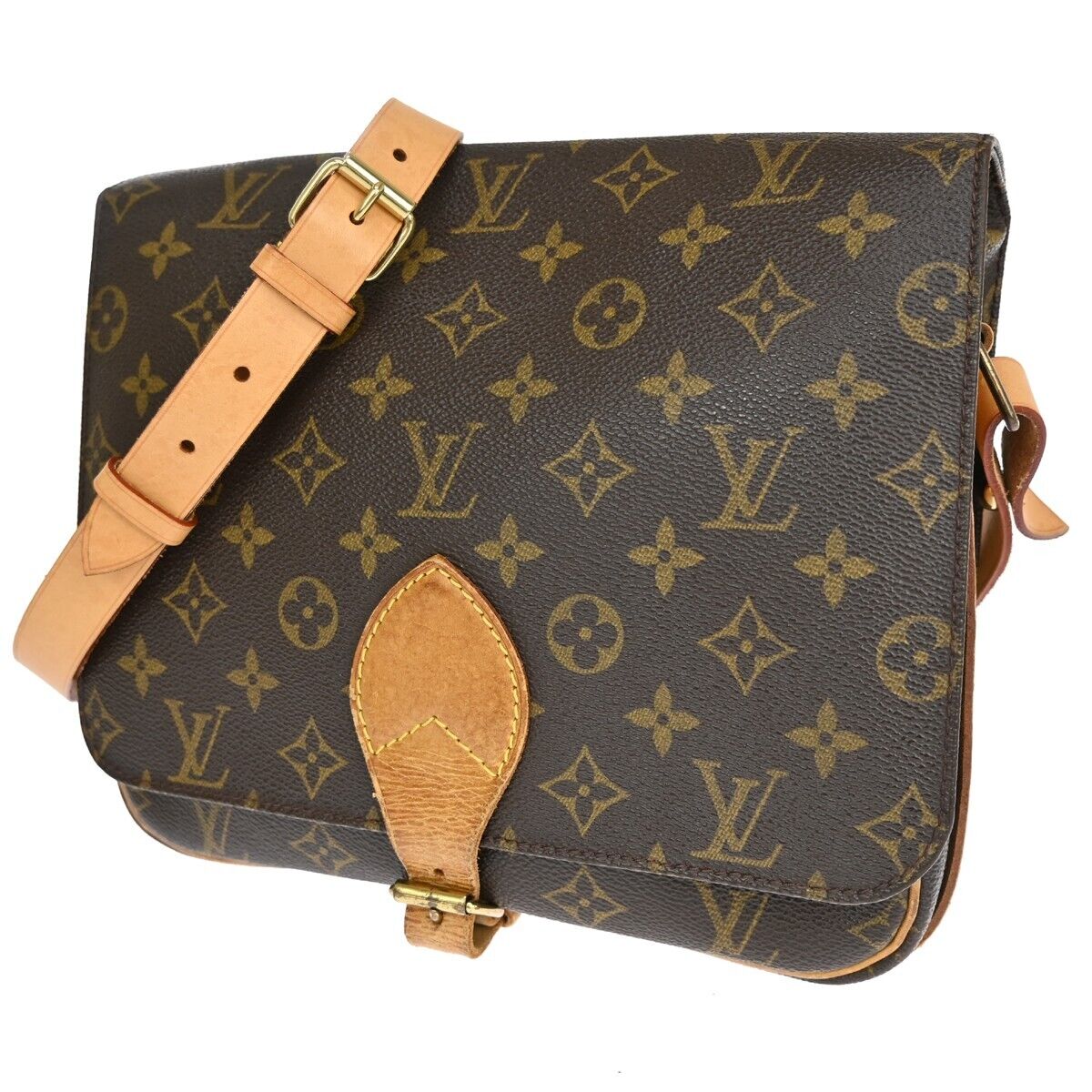 LOUIS VUITTON Cartouchiere GM Shoulder Bag Monogram Leather Brown M51252 83EA173