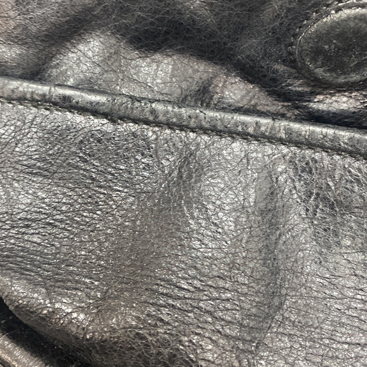 BALENCIAGA Logo The Sunday Shoulder Tote Hand Bag Leather Black Mirror 70YH628