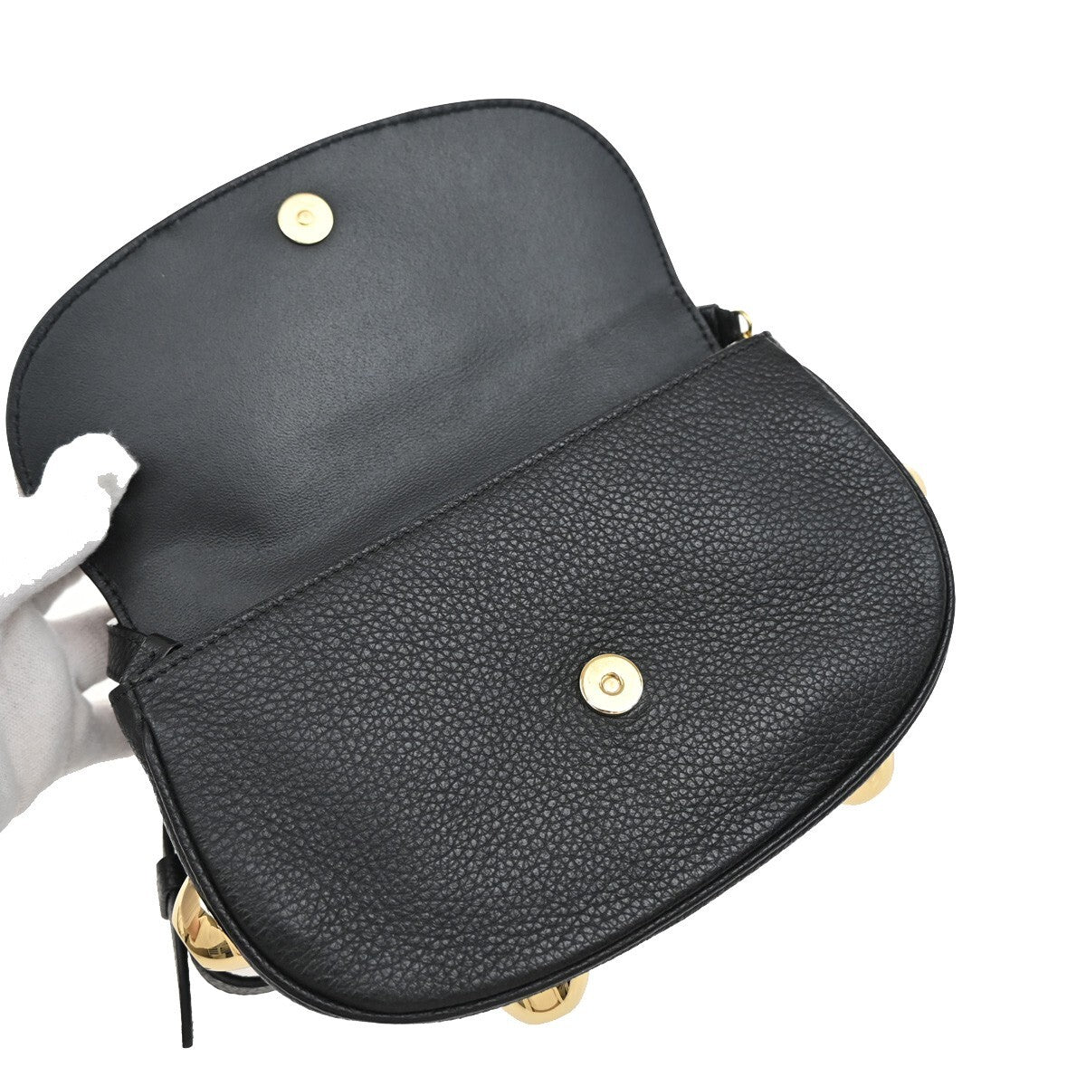 SALVATORE FERRAGAMO Gram Mini 2Way Shoulder Bum Bag Leather Black GHW 87EE569