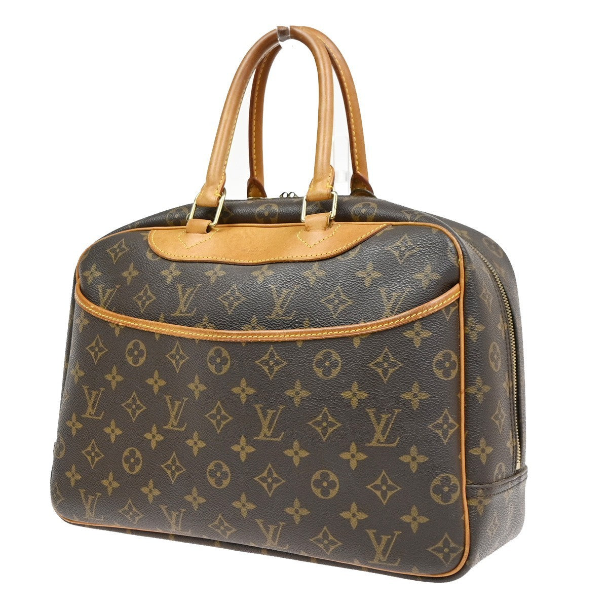 LOUIS VUITTON LV Logo Deauville Hand Bag Monogram Leather Brown M47270 83PA017