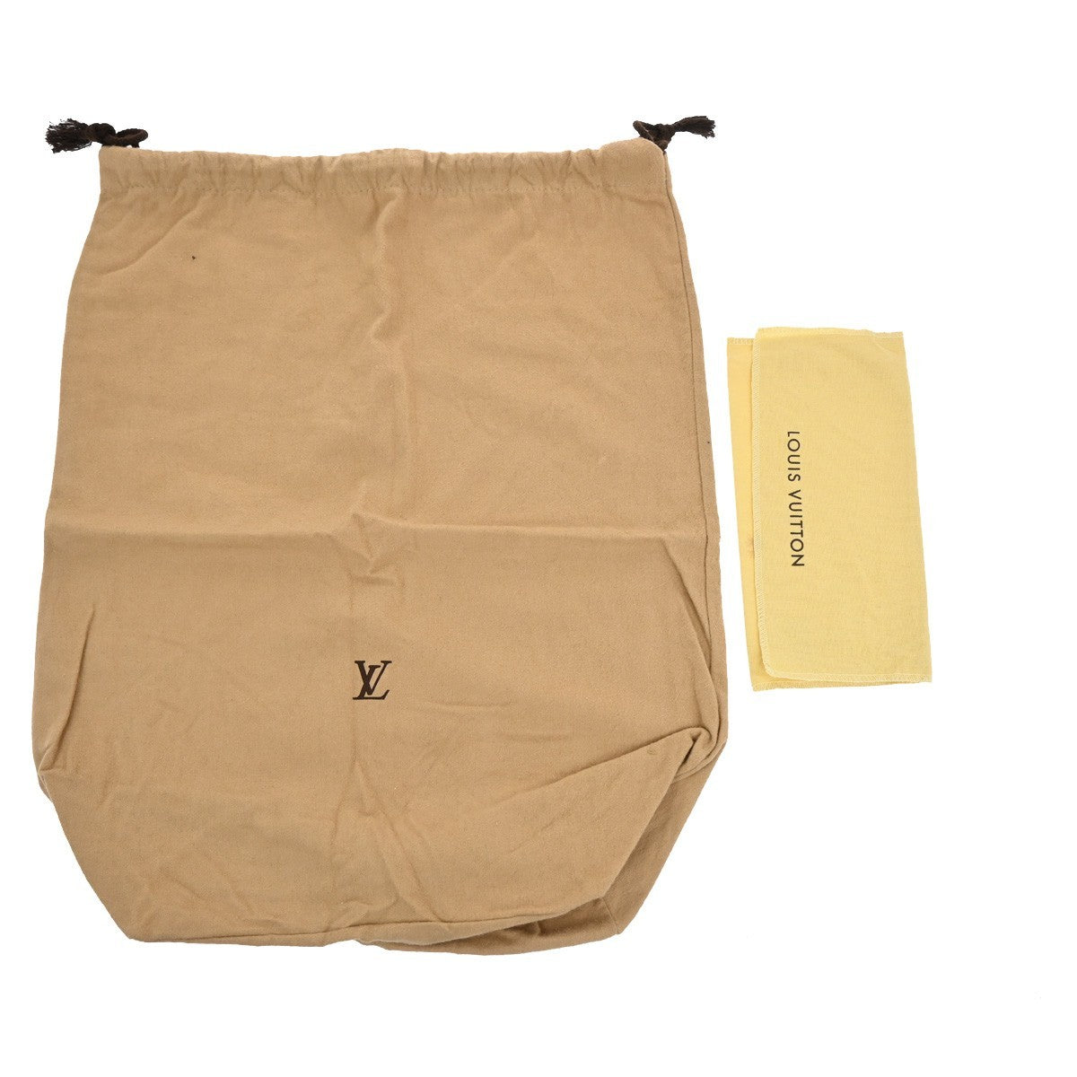 LOUIS VUITTON Logo 10 Set Dust Bag Drawstring Canvas Cotton Beige Brown 09KC415