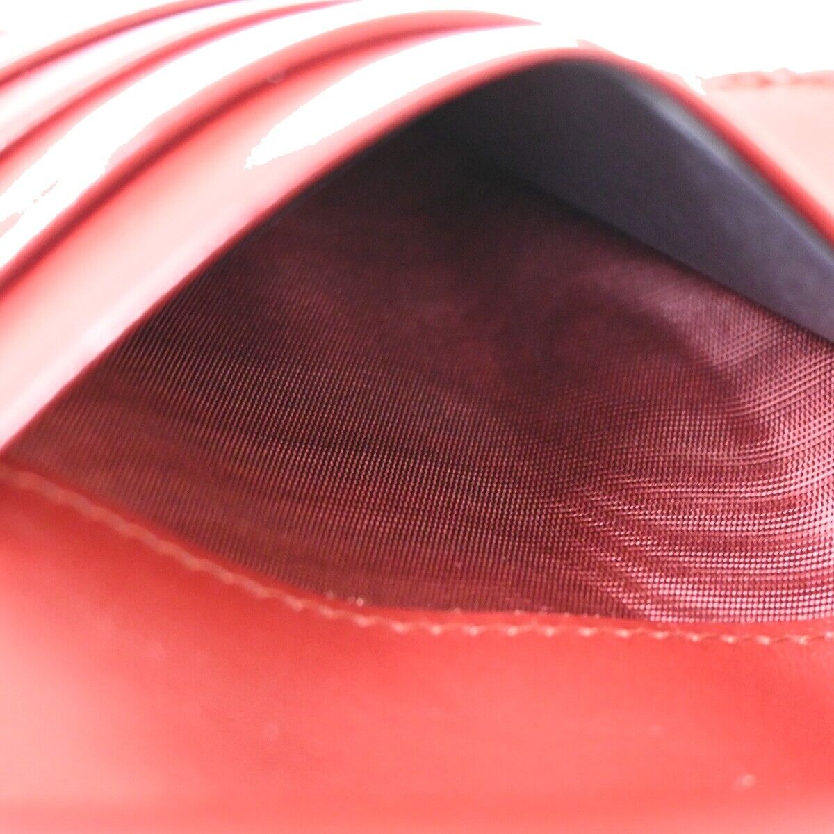 PRADA MILANO Logo Bifold Wallet Purse Vitello Move Leather Rubino Gold 76RH888