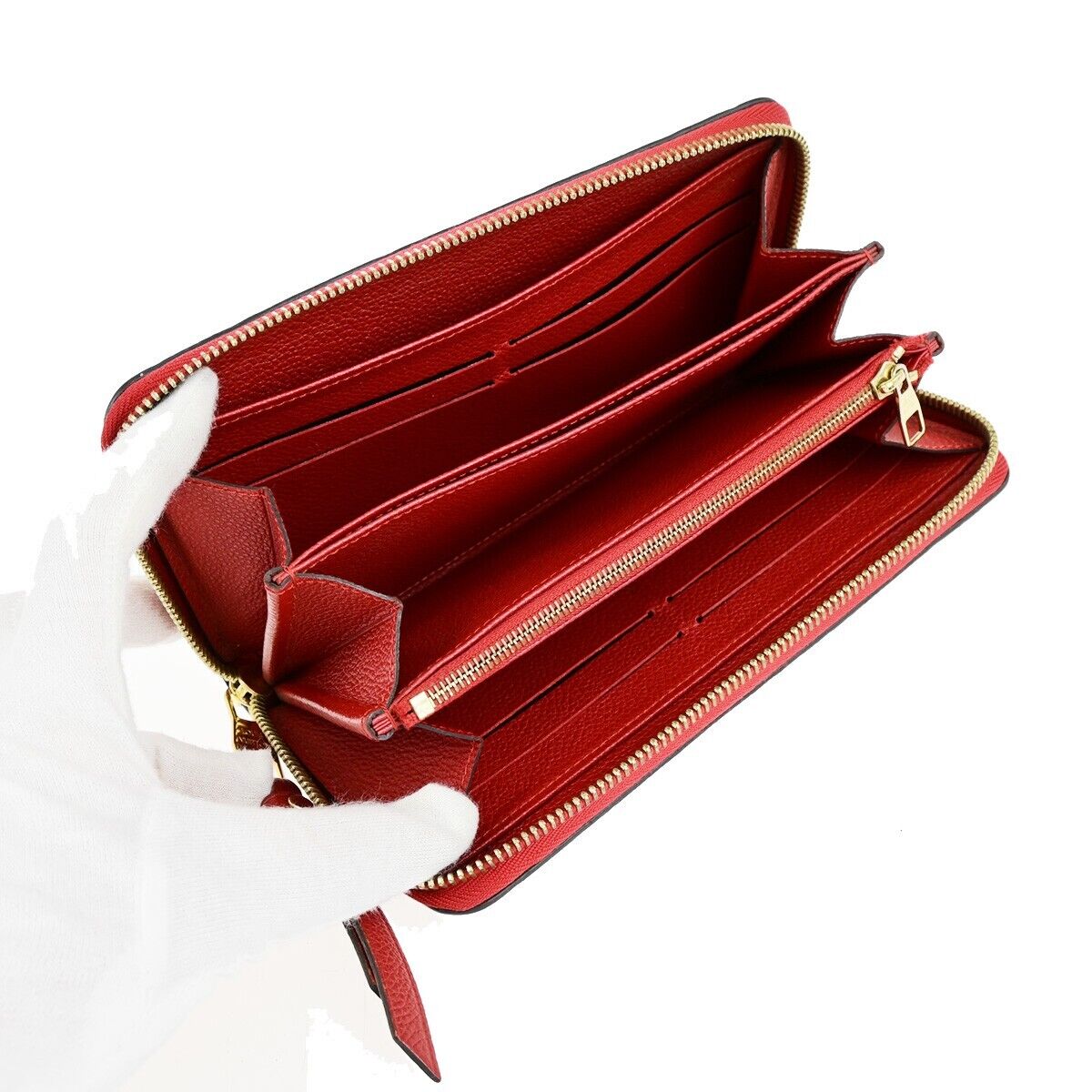 LOUIS VUITTON Clemence Long Bifold Wallet Monogram Empreinte Red M60169 79EC965