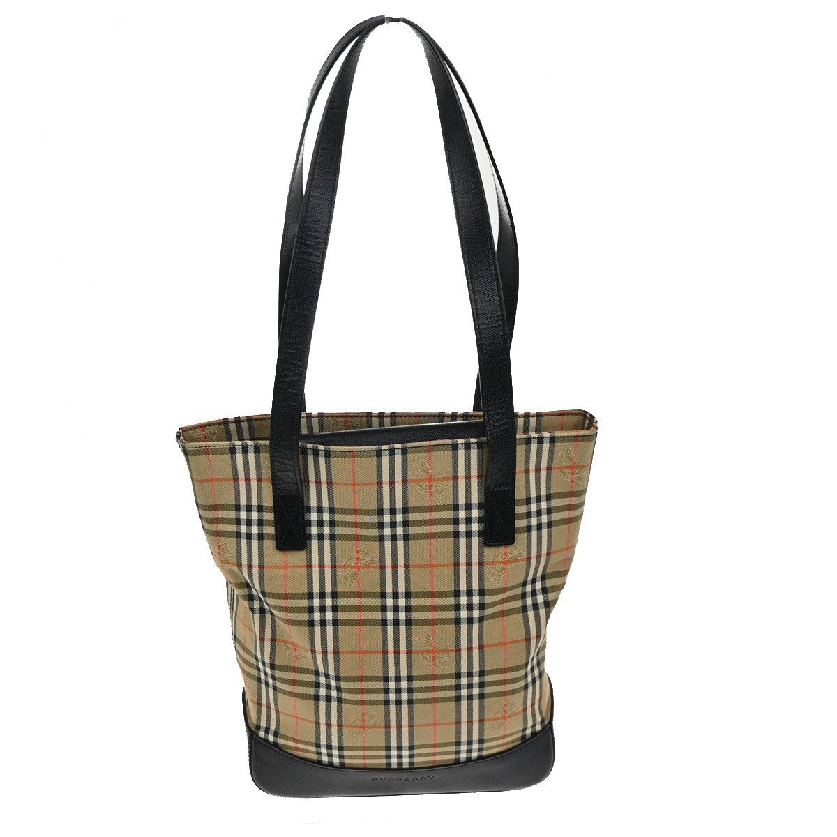 BURBERRY Logo Nova Check Shoulder Tote Bag Canvas Leather Beige Black 31RL707