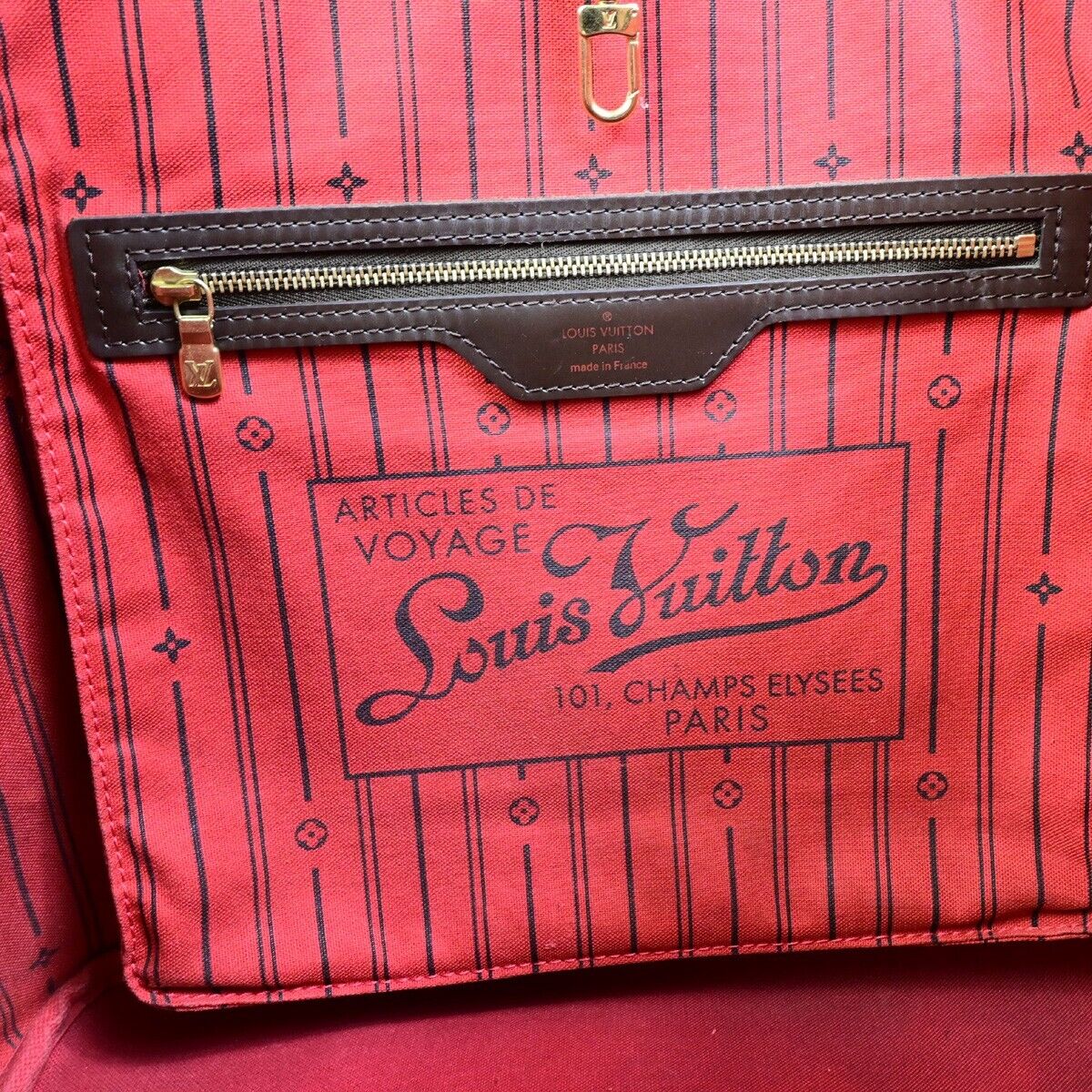LOUIS VUITTON Neverfull MM Shoulder Tote Bag Damier Leather Brown N51105 90EB850