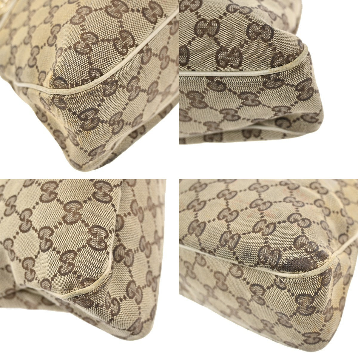 GUCCI GG Pattern Shoulder Tote Bag Canvas Leather Brown GHW Italy 61YH810