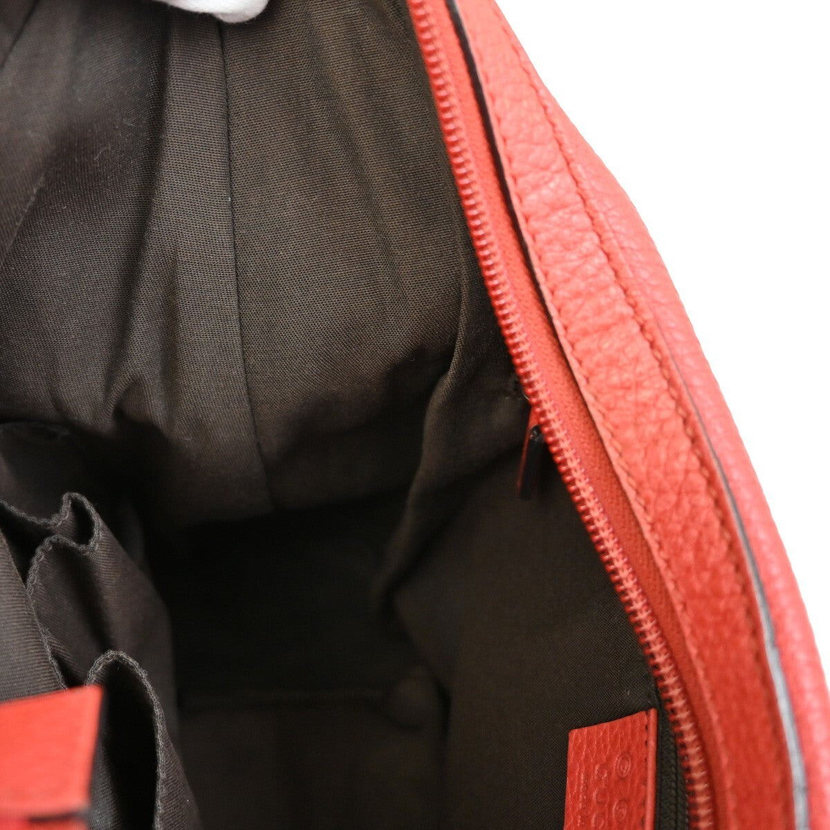 GUCCI Logo GG Pattern Shoulder Hobo Bag Leather Red SHW Italy 37FB597