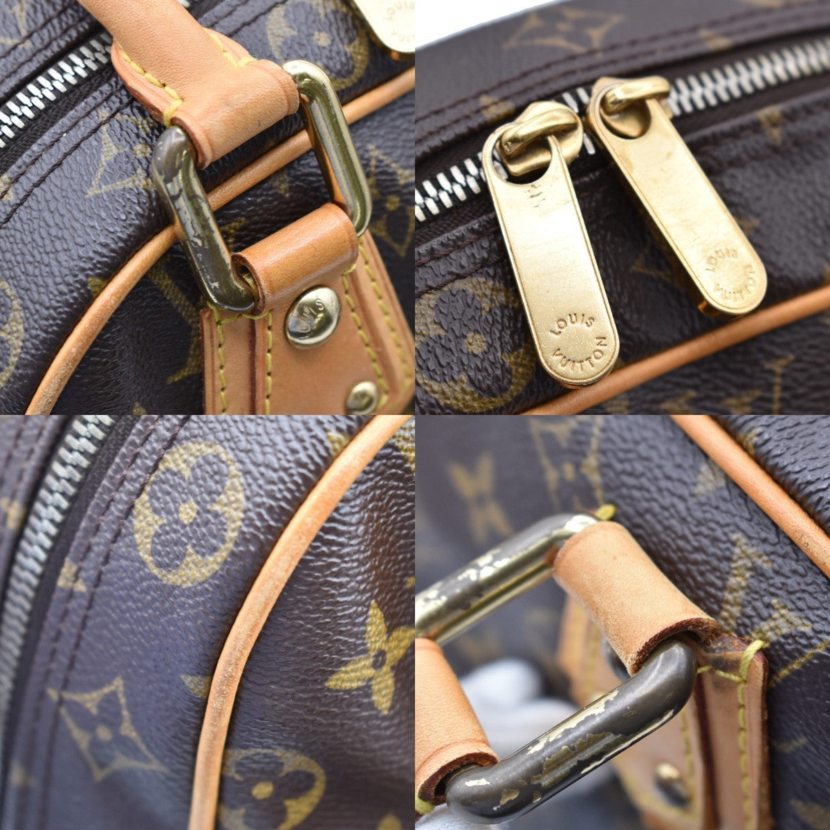 LOUIS VUITTON Manhattan PM Hand Bag Monogram Leather Brown Gold M40026 18AA035