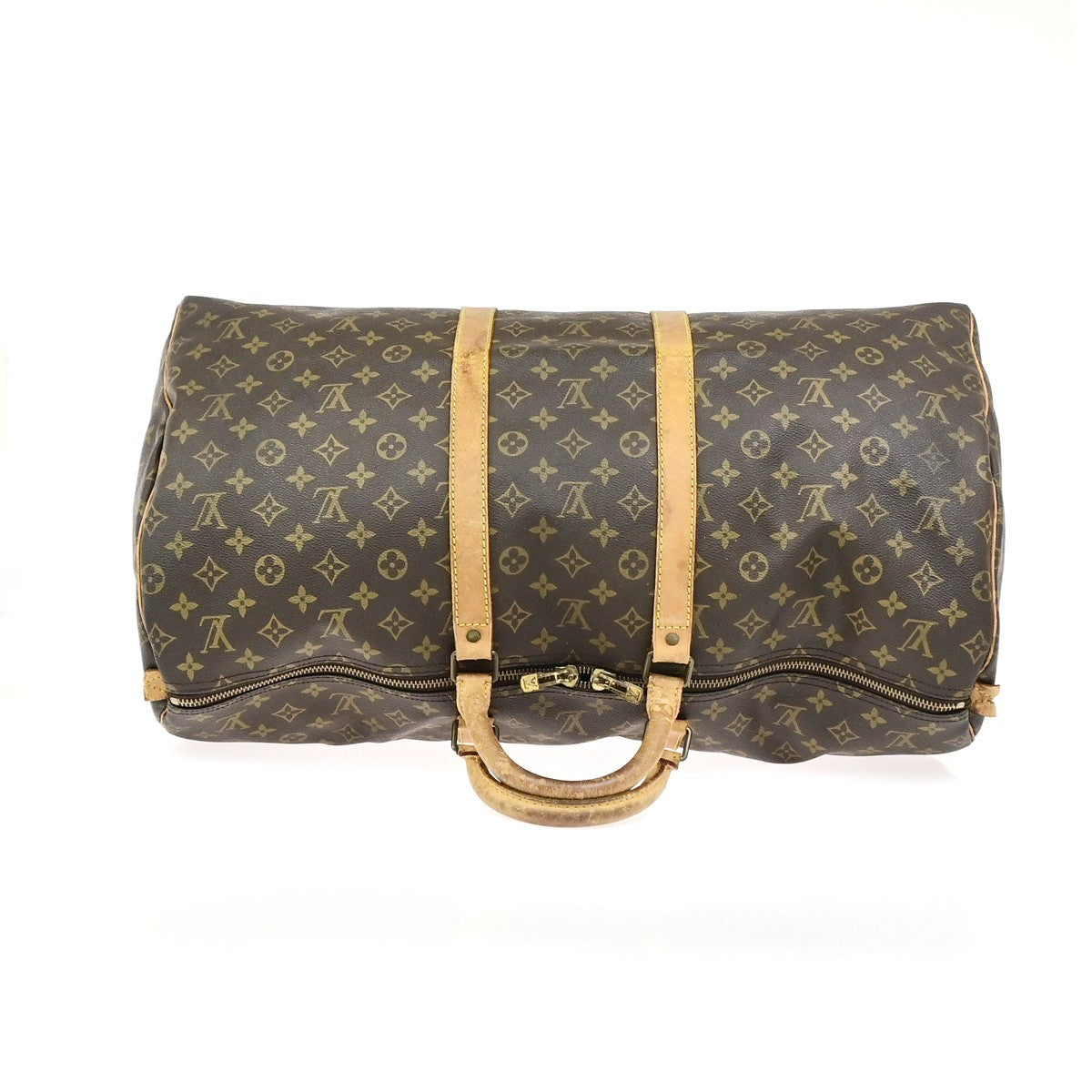 LOUIS VUITTON Keepall 55 Travel Hand Bag Monogram Leather Brown M41424 35YJ255