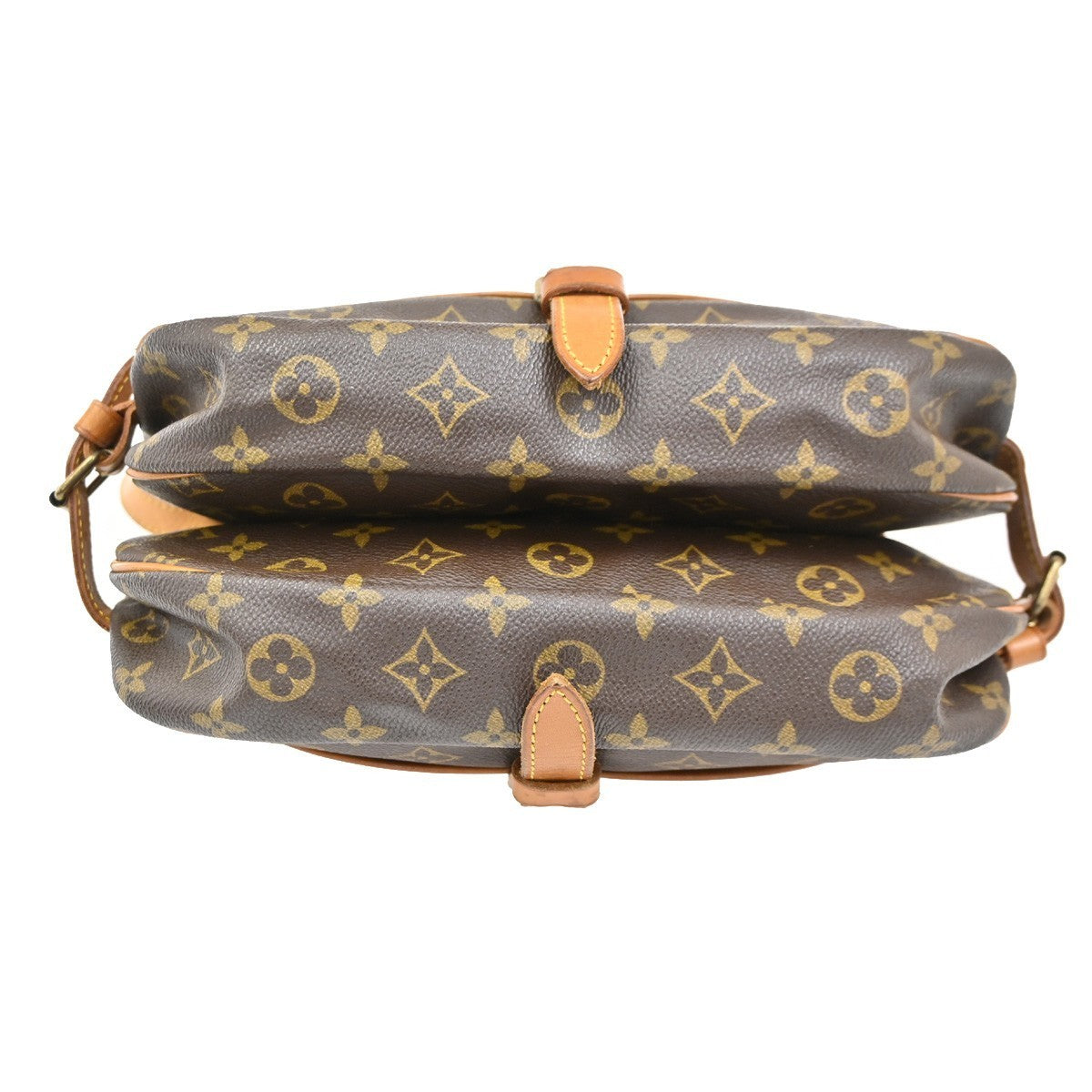 LOUIS VUITTON Logo Saumur 30 Shoulder Bag Monogram Leather Brown M42256 17CA491