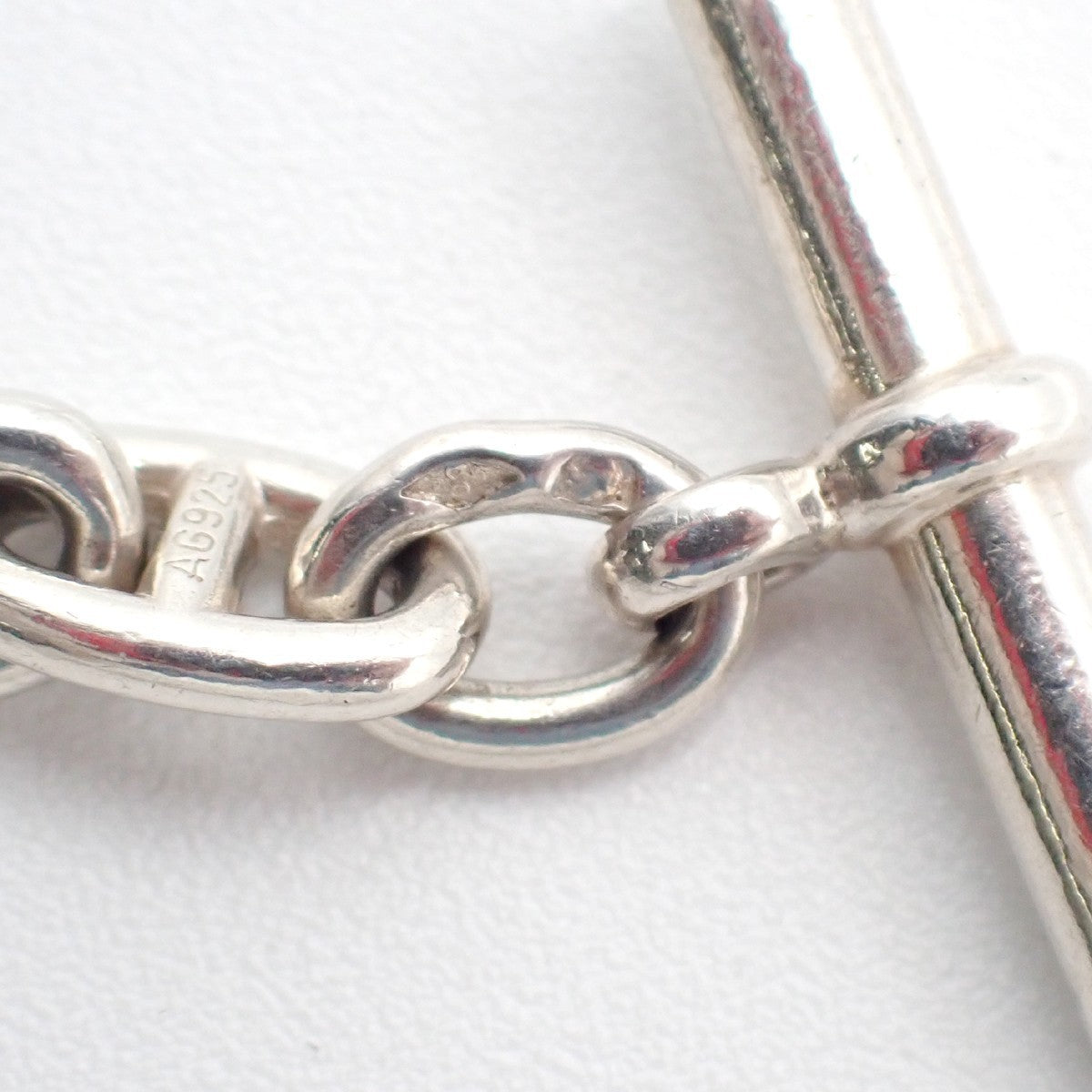 HERMES Logo Chaine D'ancre TPM Chain Bracelet  28 Link Silver Ag925 396LC630