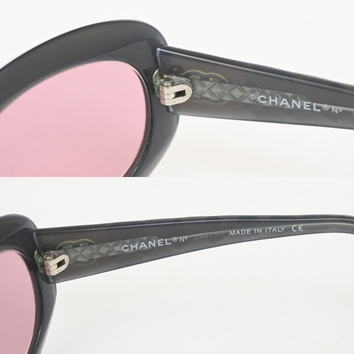CHANEL CC Logo Sunglasses Eye Wear Plastic Pink Purple Italy 5009 63RL778
