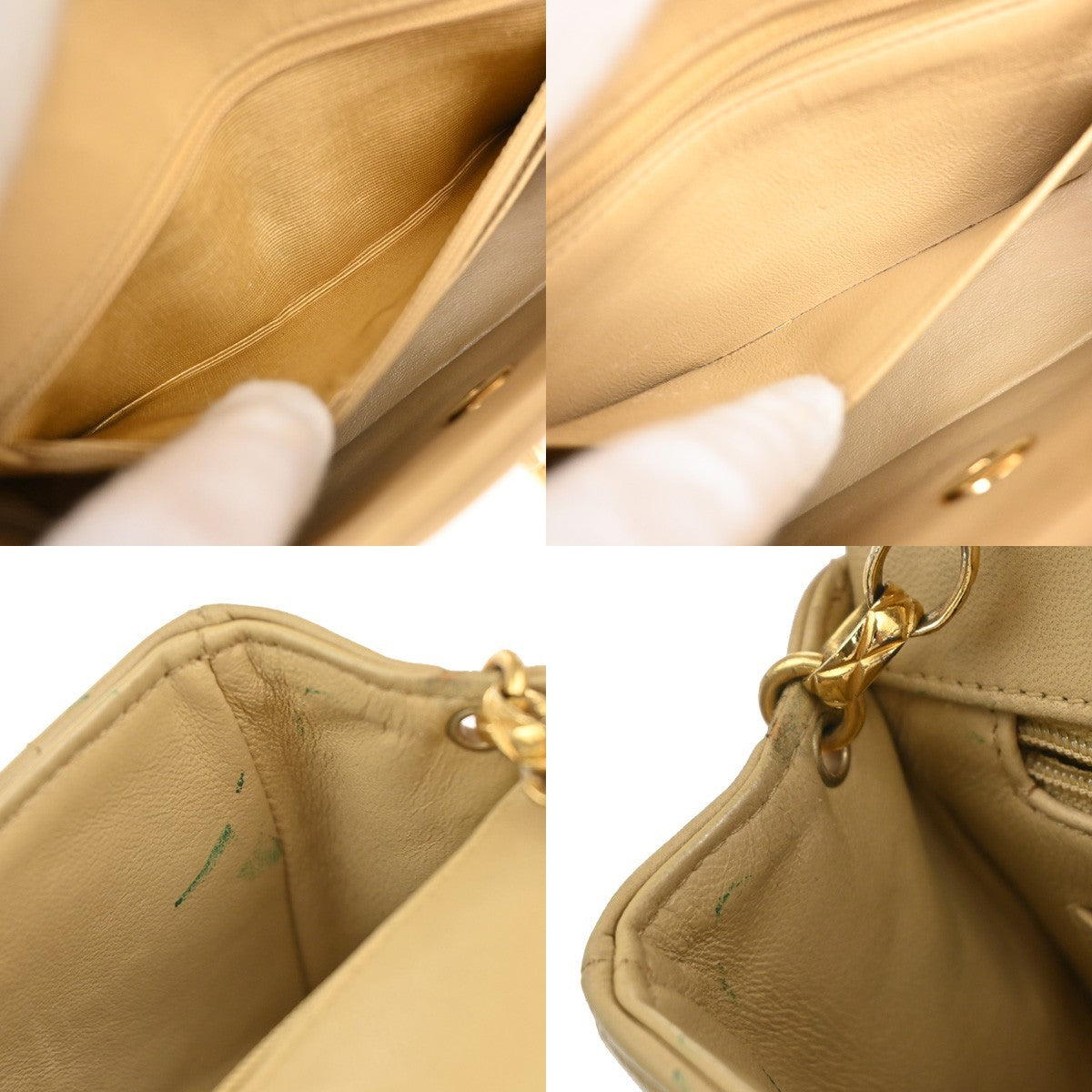 CHANEL CC Mademoisell Chain Mini Shoulder Bag Leather Beige GHW Vintage 330RF670