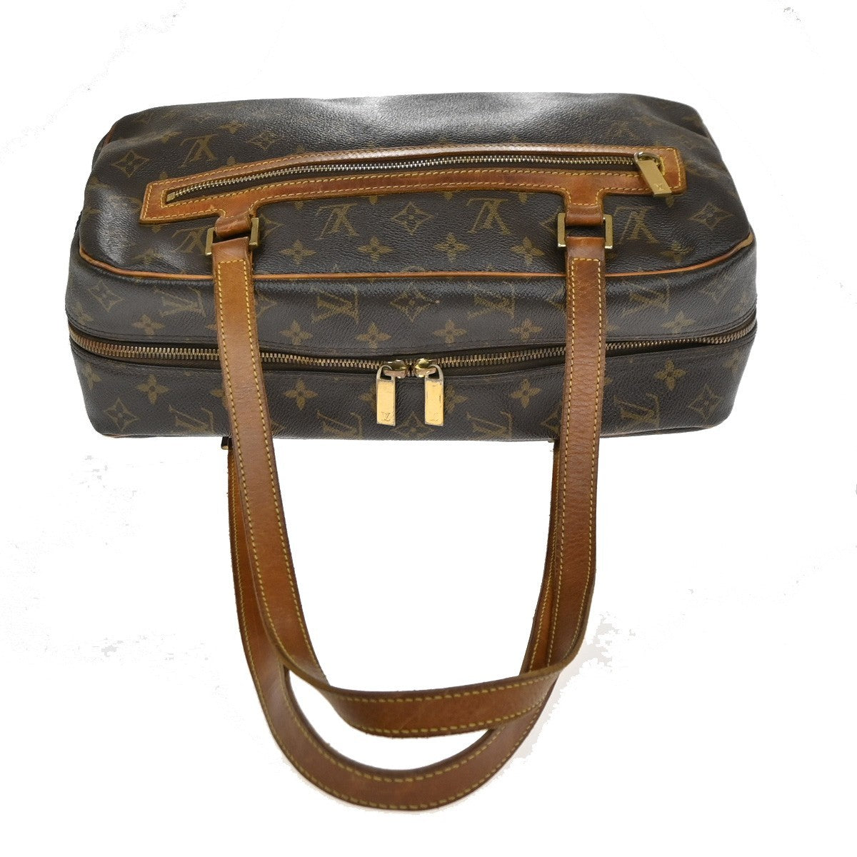 LOUIS VUITTON LV Logo Cite GM Shoulder Bag Monogram Leather Brown M51181 84TA653