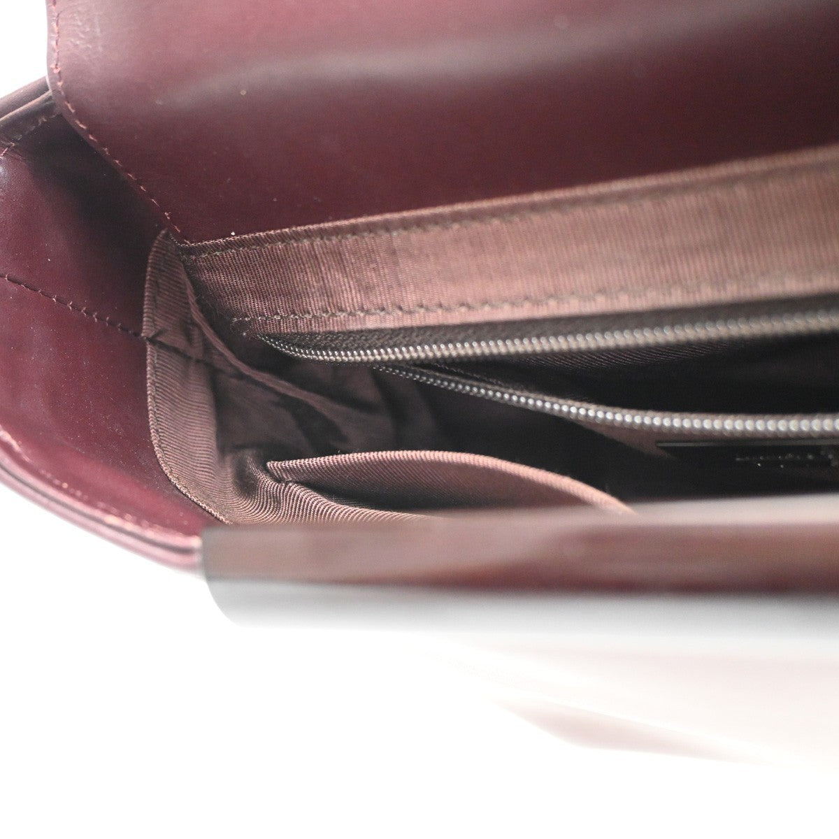 GIVENCHY Logo Top Handle Hand Bag Leather Canvas Burgundy 05KC527