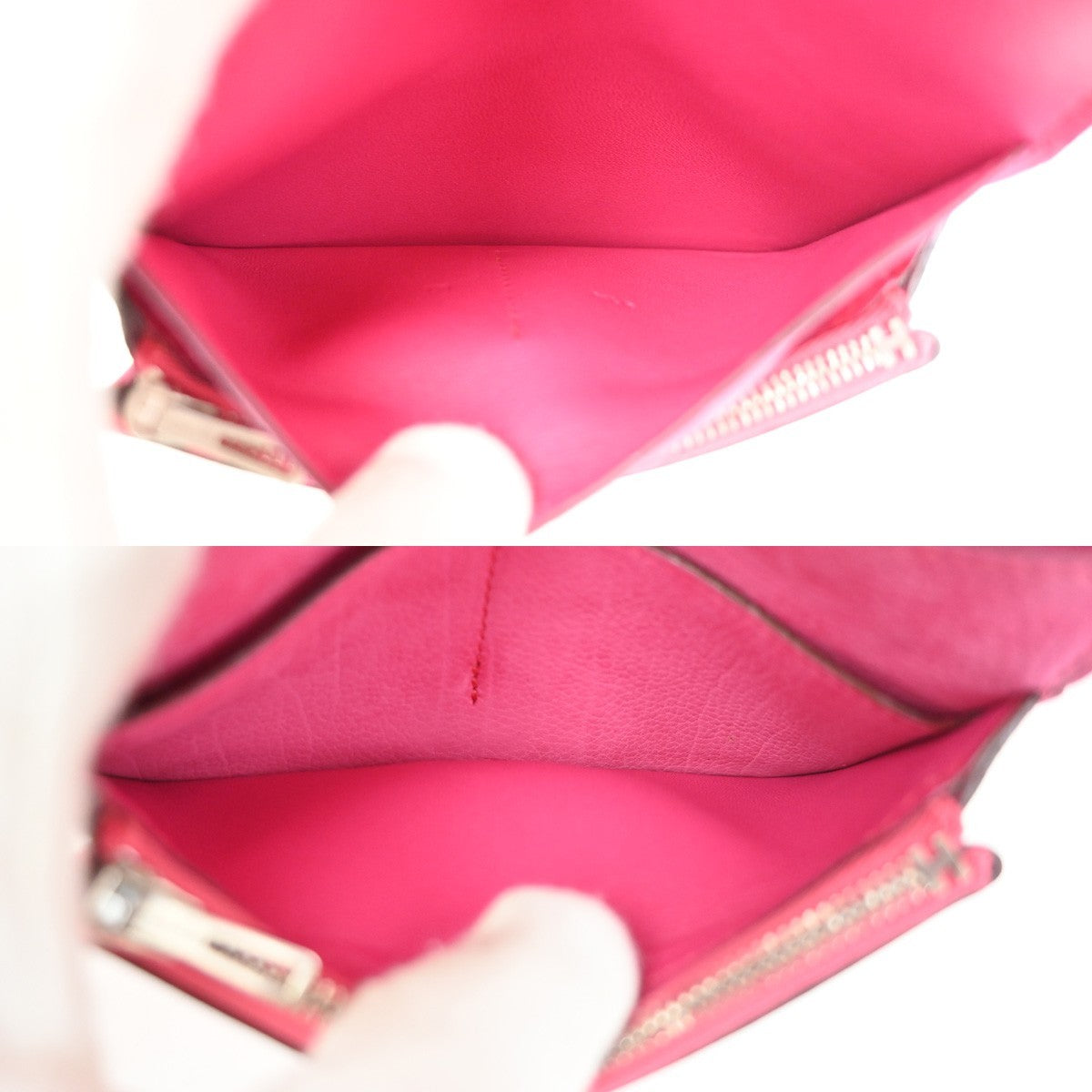 HERMES Dogon Long Bifold Wallet Eversoft Leather Pink France  square J 92TA690