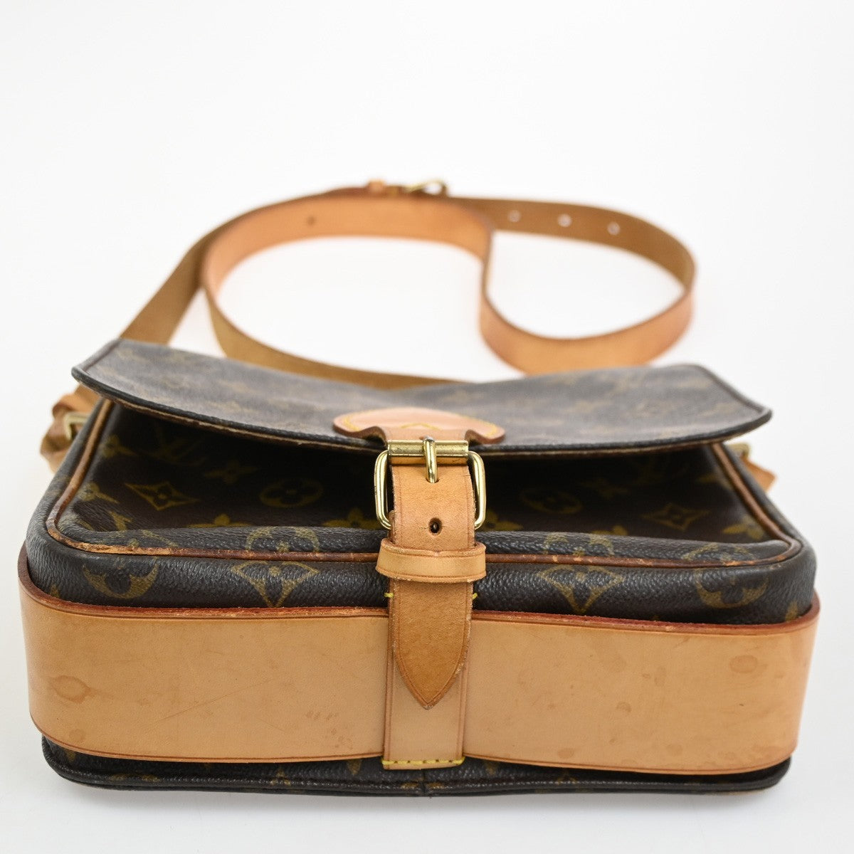 LOUIS VUITTON Cartouchiere MM Shoulder Bag Monogram Leather Brown M51253 78SA065