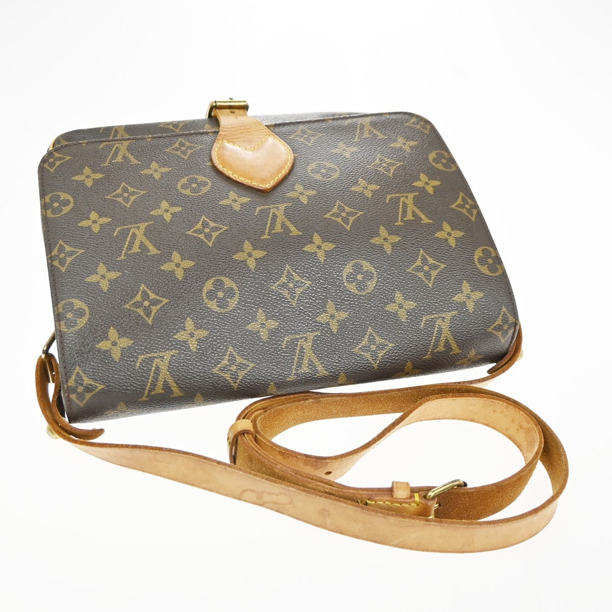 LOUIS VUITTON Cartouchiere GM Shoulder Bag Monogram Leather Brown M51252 35KC547