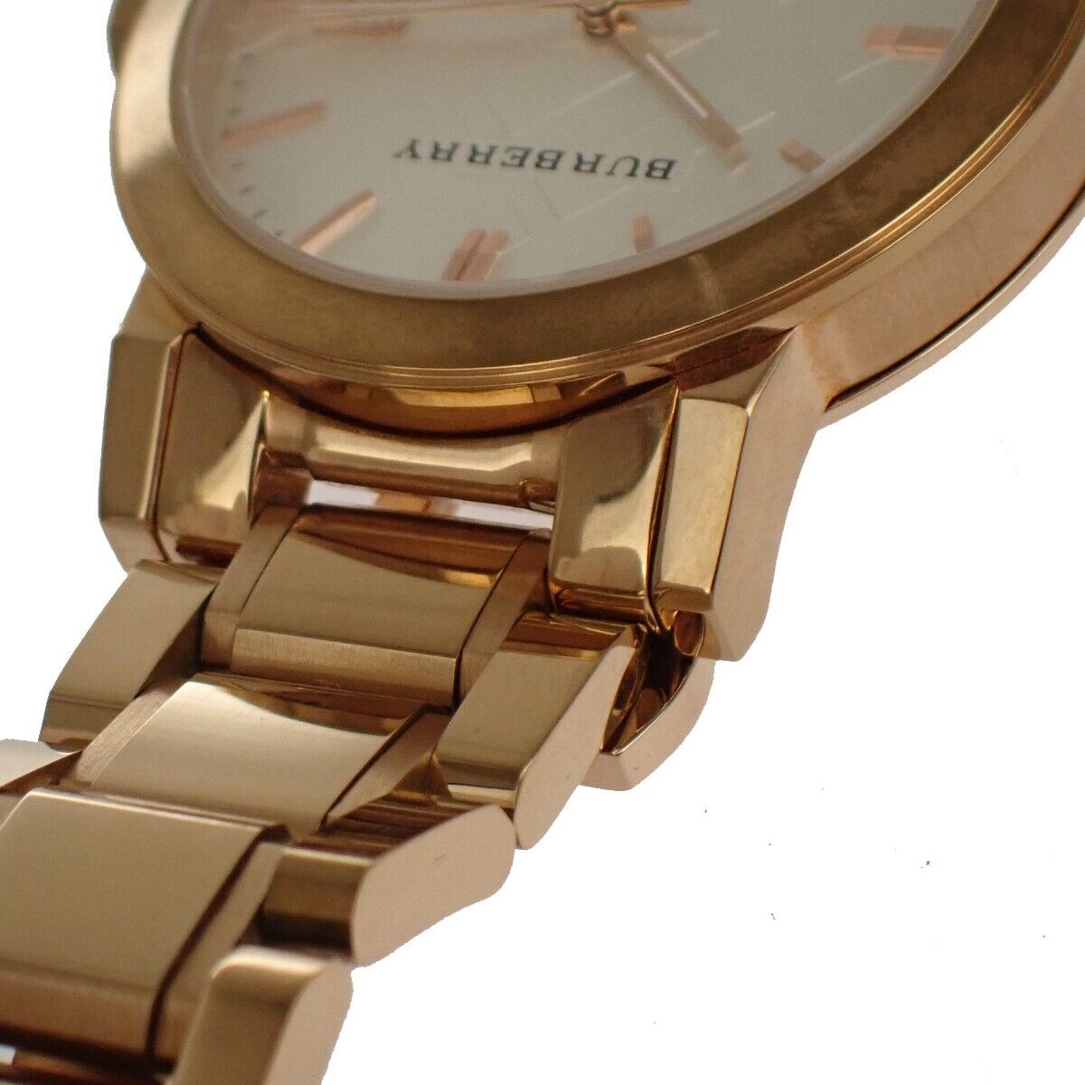 BURBERRY Logo BU9004 The City Wrist Watch Stainless Steel Rose Gold 65RJ640