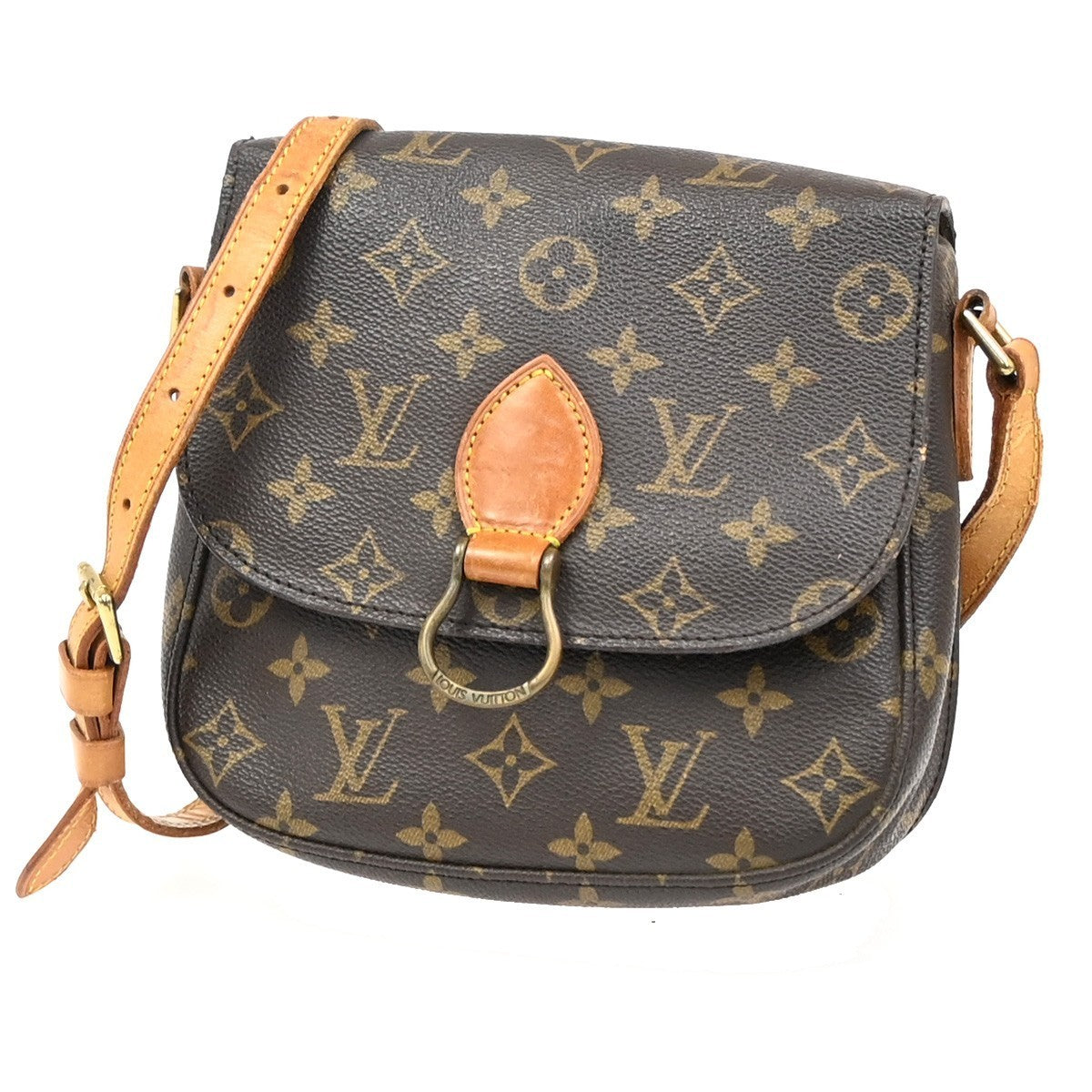 LOUIS VUITTON Saint Cloud MM Shoulder Bag Monogram Leather Brown M51243 31MA062