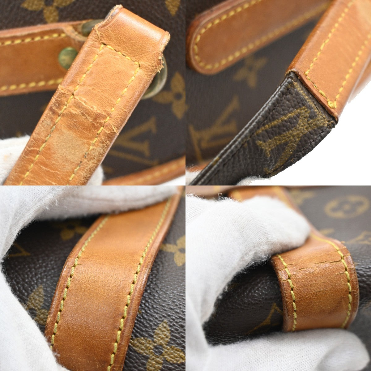 LOUIS VUITTON Logo Marne Shoulder Bag Monogram Leather Brown M51369 33KB603