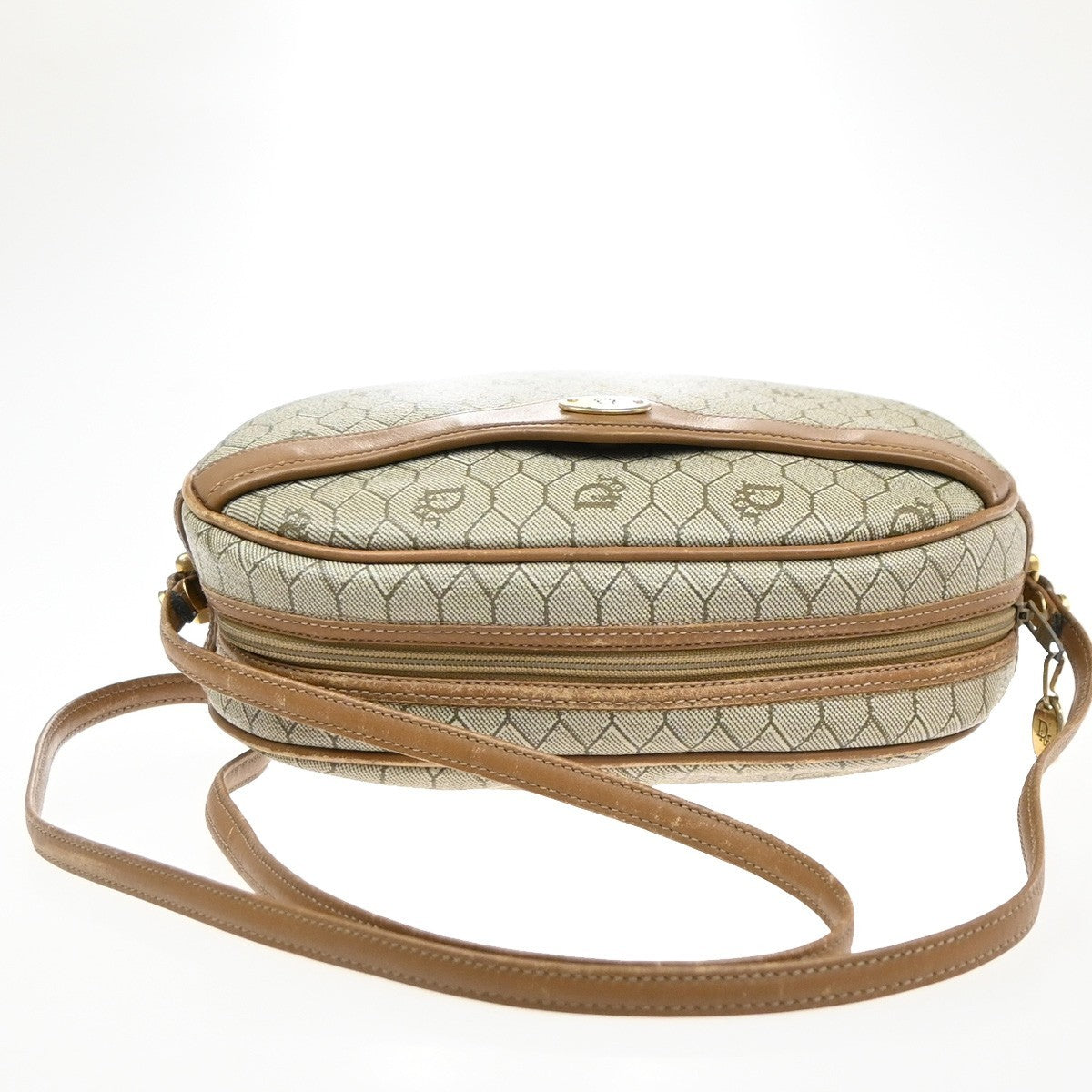 CHRISTIAN DIOR Logo Honeycomb Shoulder Bag PVC Leather BE BN GHW France 69MA651