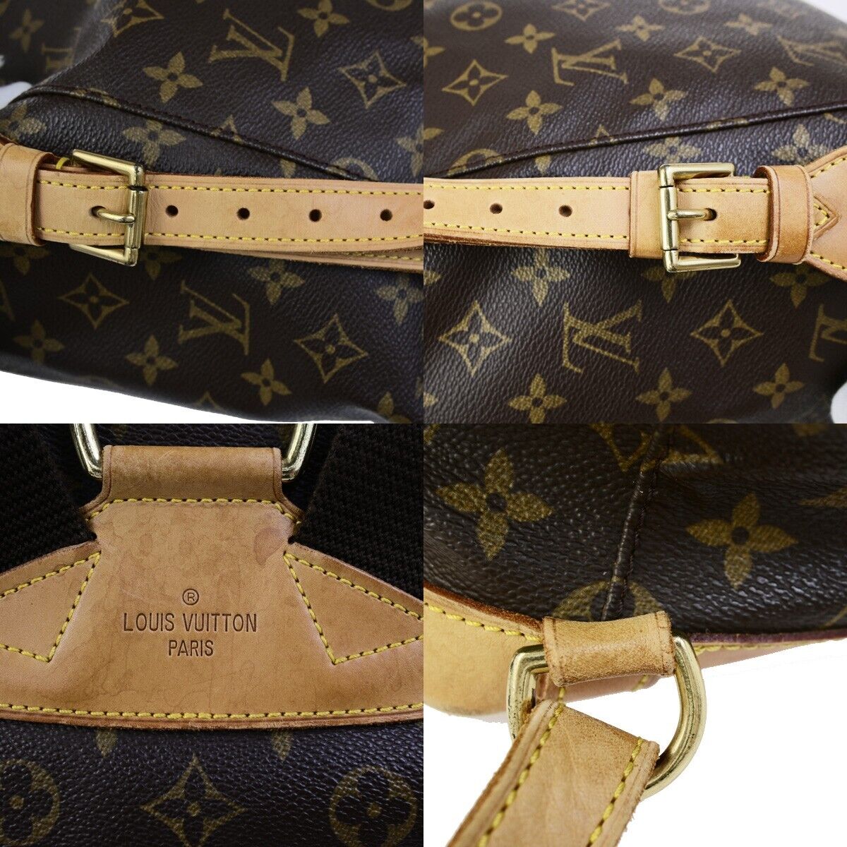LOUIS VUITTON Montsouris GM Backpack Bag Monogram Leather Brown M51135 13EC875