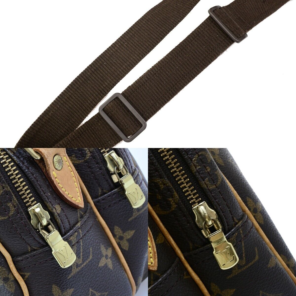 LOUIS VUITTON Reporter PM Crossbody Shoulder Bag Monogram Leather M45254 87ED242