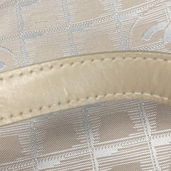 CHANEL CC Logo New Travel Line Shoulder Bag Nylon Leather Beige Italy 37EG407