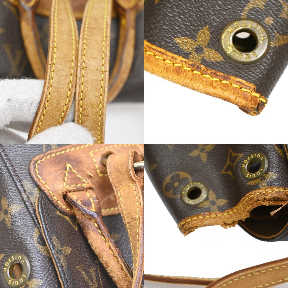 LOUIS VUITTON Mini Montsouris Backpack Bag Monogram Leather Brown M51137 39KC245