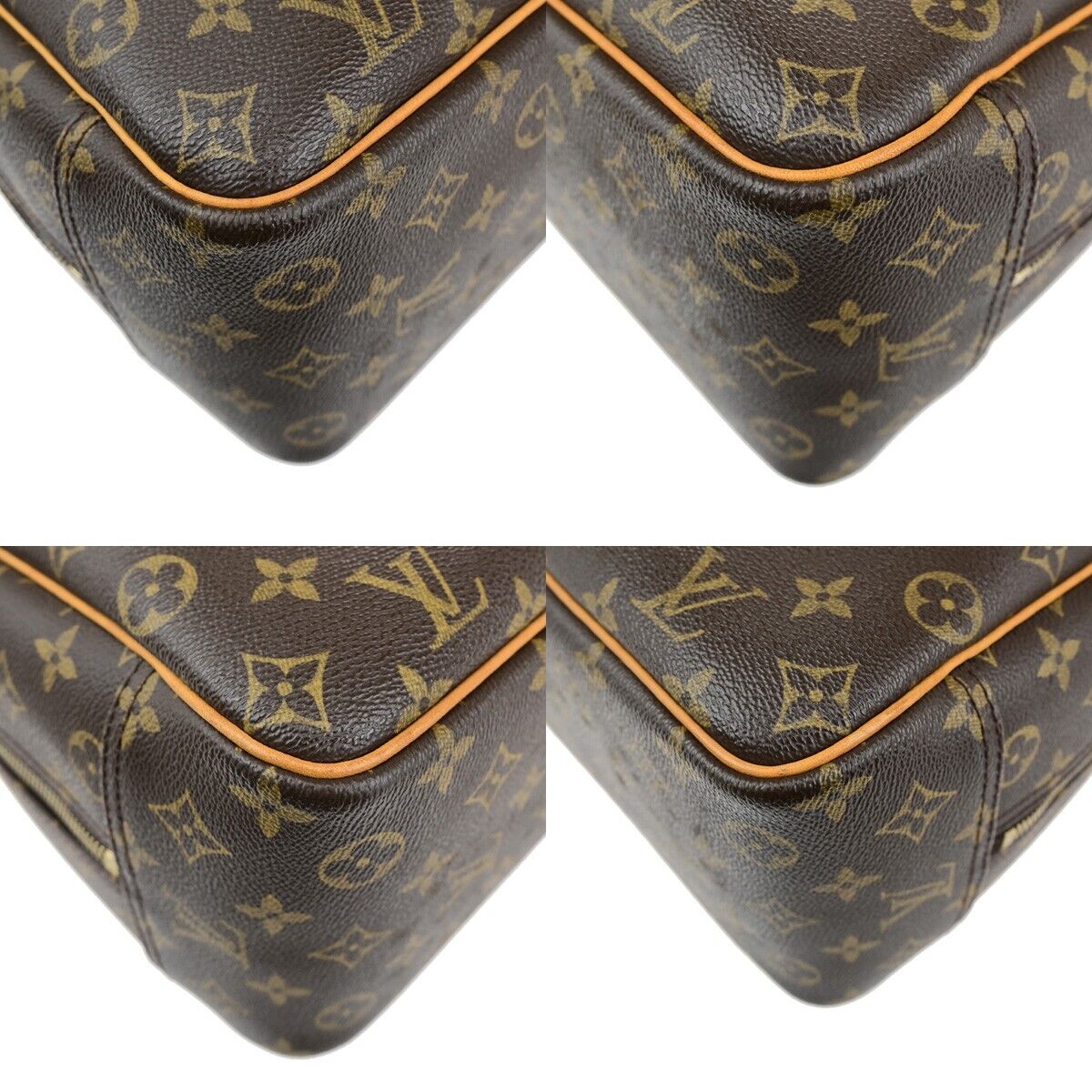 LOUIS VUITTON LV Logo Deauville Hand Bag Monogram Leather Brown M47270 89FB067
