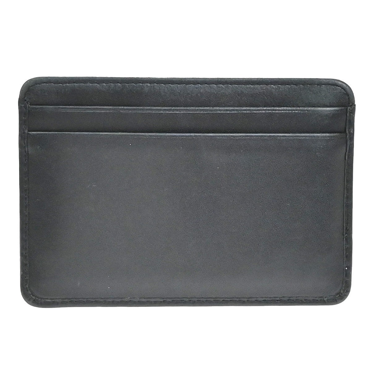 CHANEL CC Logo Cambon Card Case Wallet Leather Black White Italy 31CA987