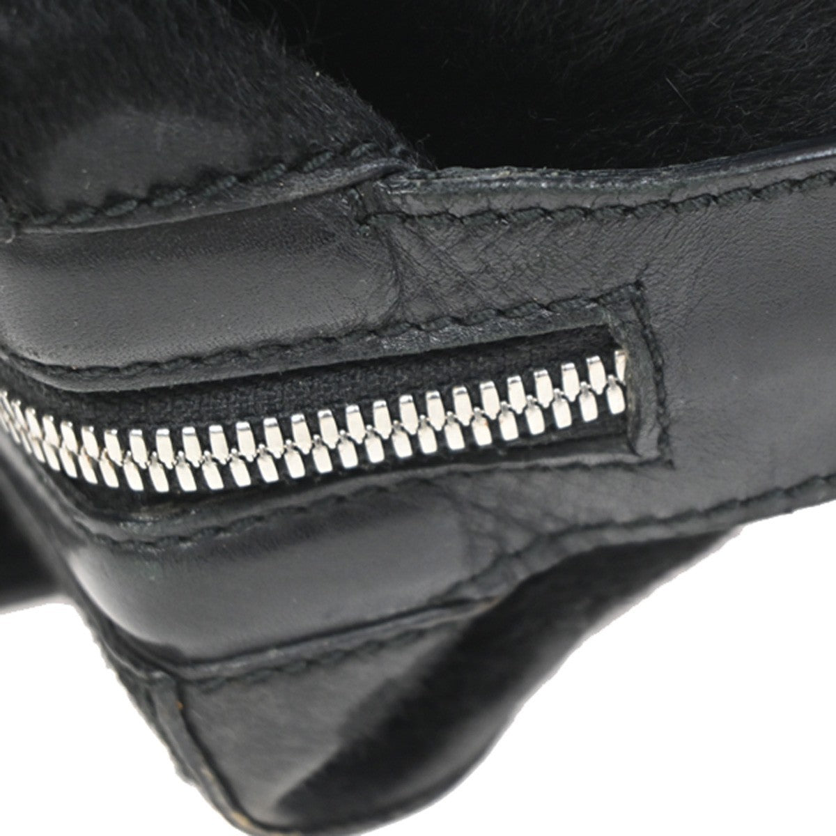 SALVATORE FERRAGAMO Logo 2WAY Shoulder Bag Fur Leather BK SHW Italy 05KC522