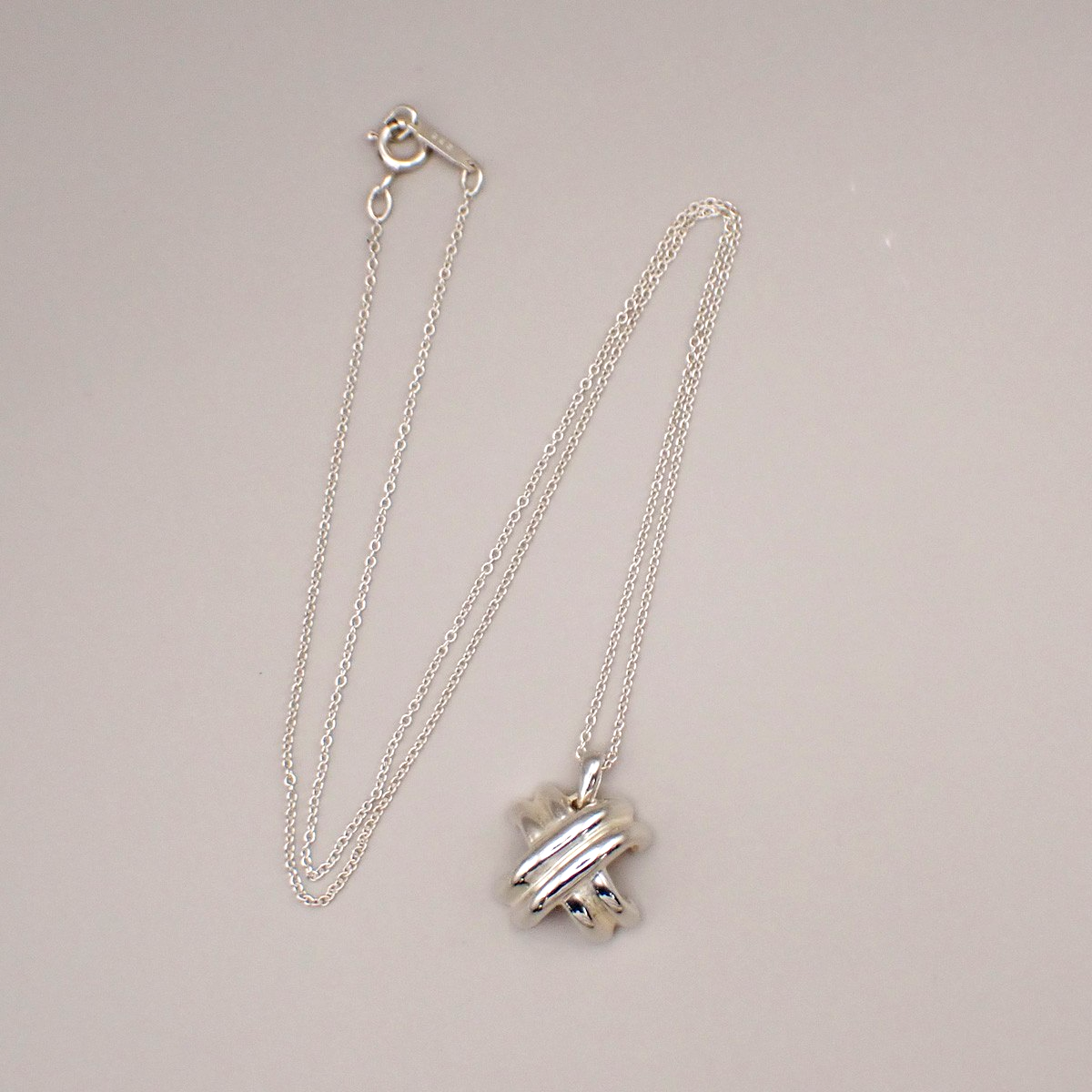 Tiffany & Co. Signature X Cross Chain Necklace Pendant Ag 925 Silver 05YH714