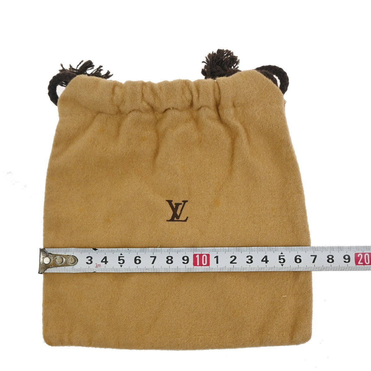 LOUIS VUITTON Logo 10 Set Dust Bag Drawstring Canvas Cotton Beige Brown 09KC872
