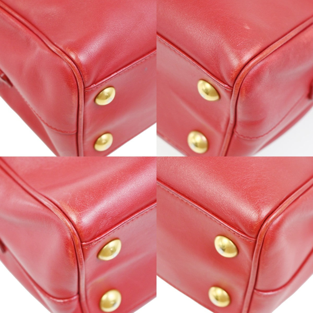 SAINT LAURENT Baby Duffle 2Way Shoulder Handbag Leather Red GHW Italy 86ZA293