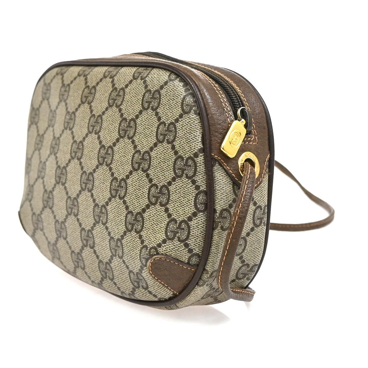 Gucci GG Web Sherry Line Small Crossbody  shoulder Bag PVC leather brown 33SA049