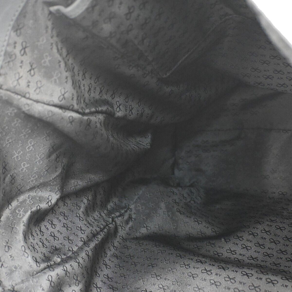 ANYA HINDMARCH Logo 2Way Shoulder Hand Bag Embossing Suede Leather Black 05DA069