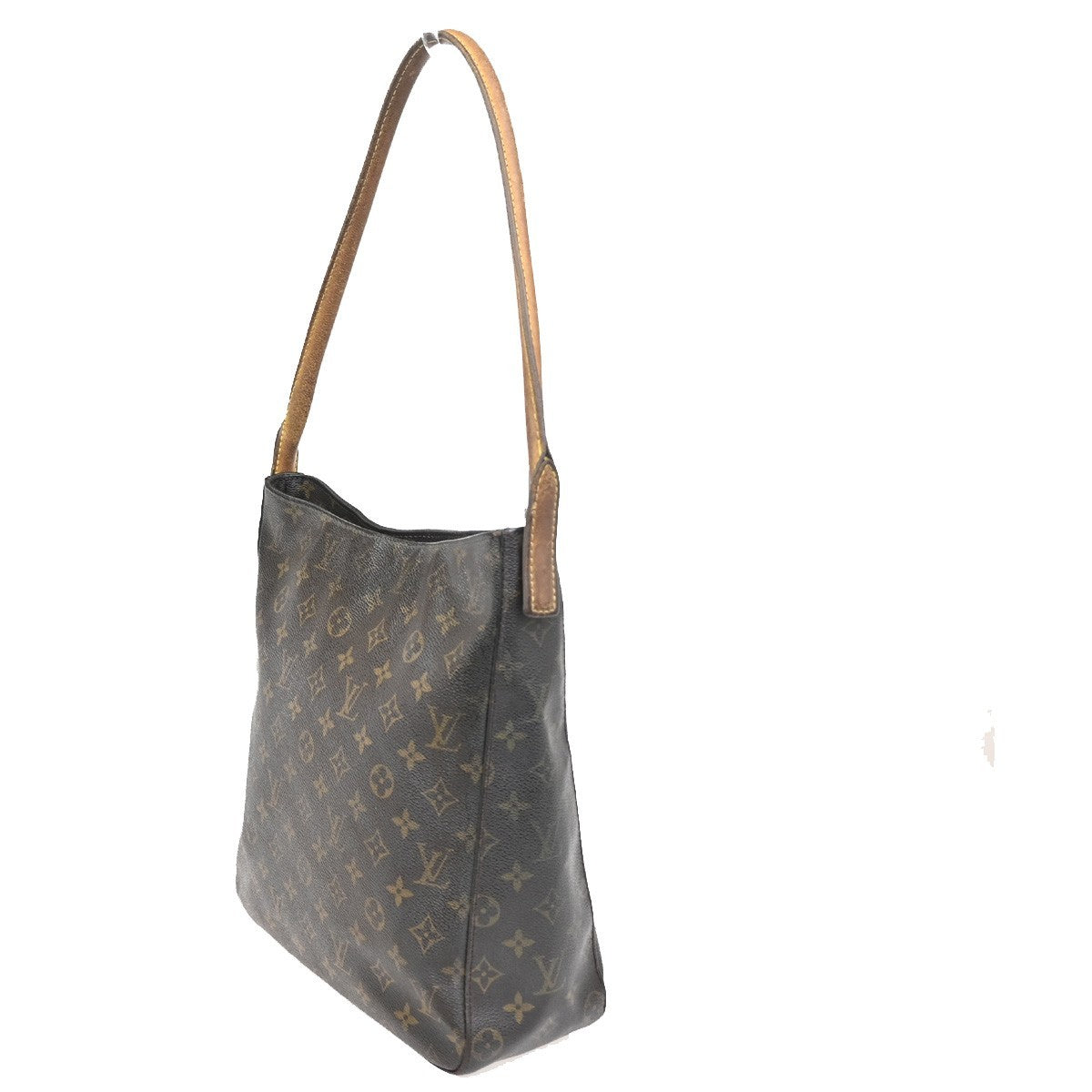 LOUIS VUITTON Logo Looping GM Shoulder Bag Monogram Leather Brown M51145 39KC481