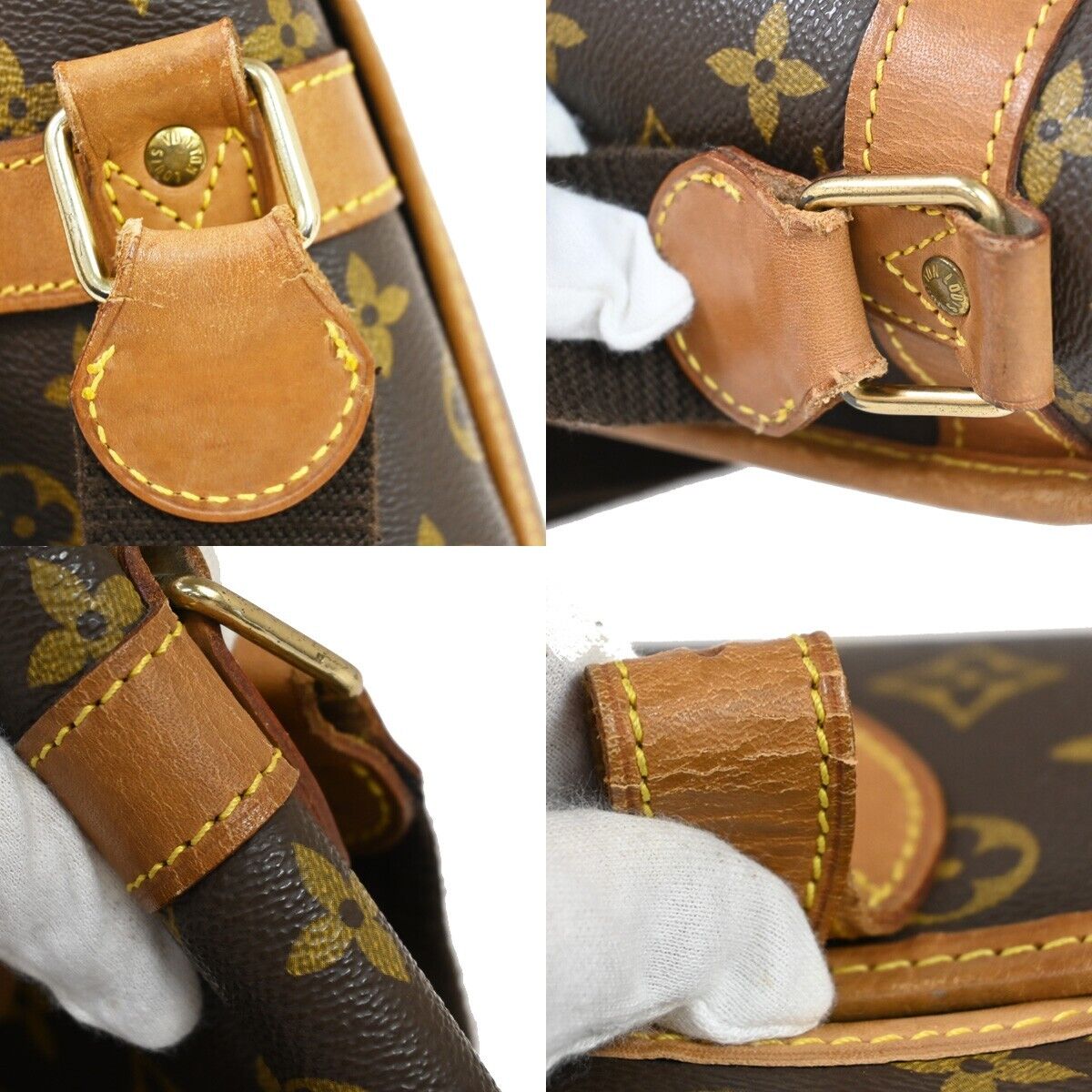 LOUIS VUITTON Gibeciere GM Shoulder Bag Monogram Leather Brown M42246 16EA839