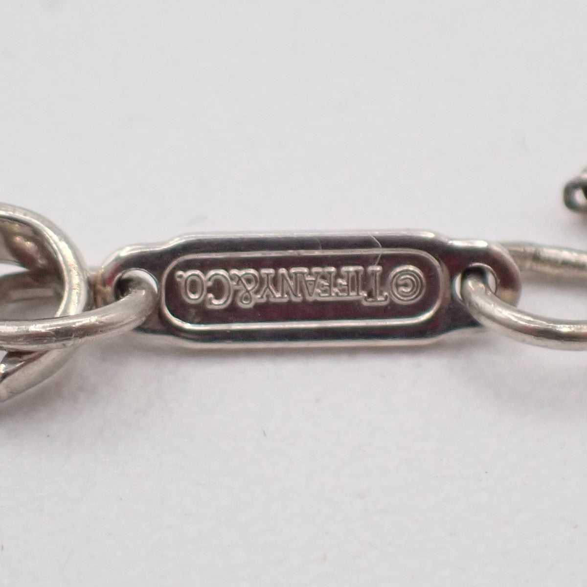 TIFFANY & CO. Logo Open Heart 16mm Chain Necklace Silver AG925 05KC375