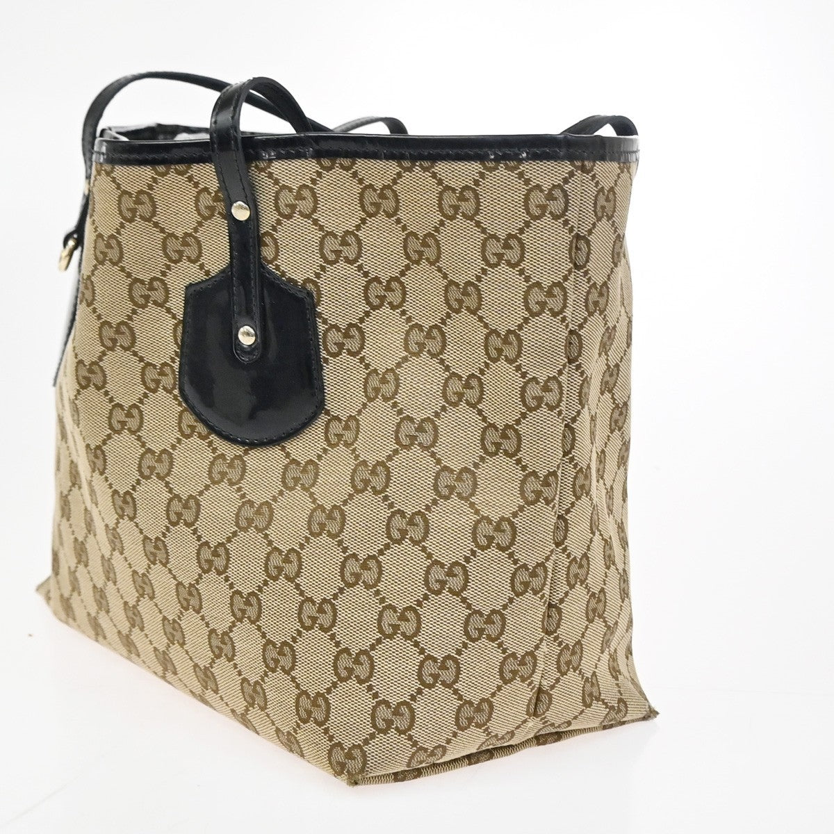 GUCCI GG Jolie Shoulder Hand Bag Canvas Patent Leather Brown GHW Italy 38KC906