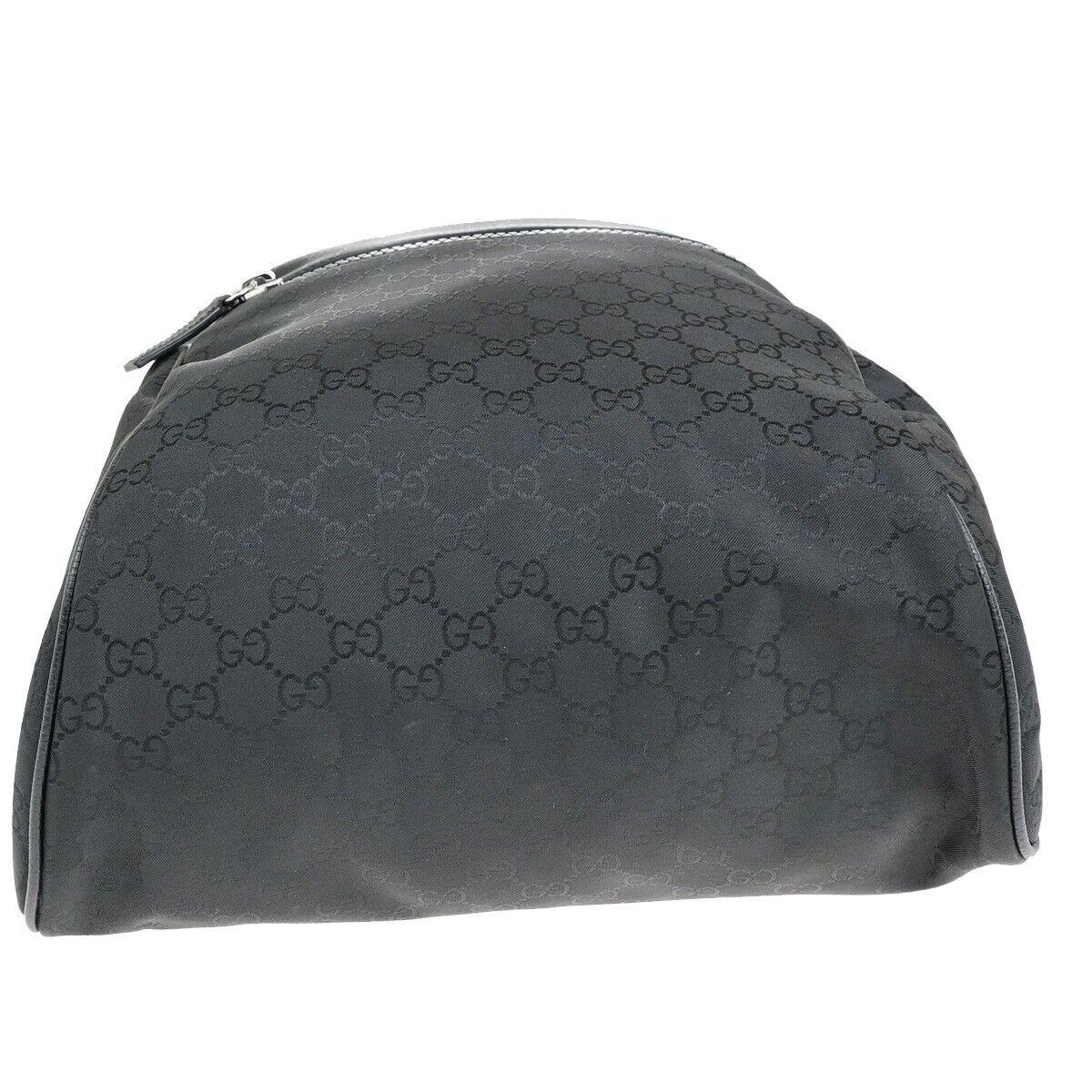 GUCCI Logo Sherry GG Pattern Backpack Bag Nylon Leather Black Italy 21RK735